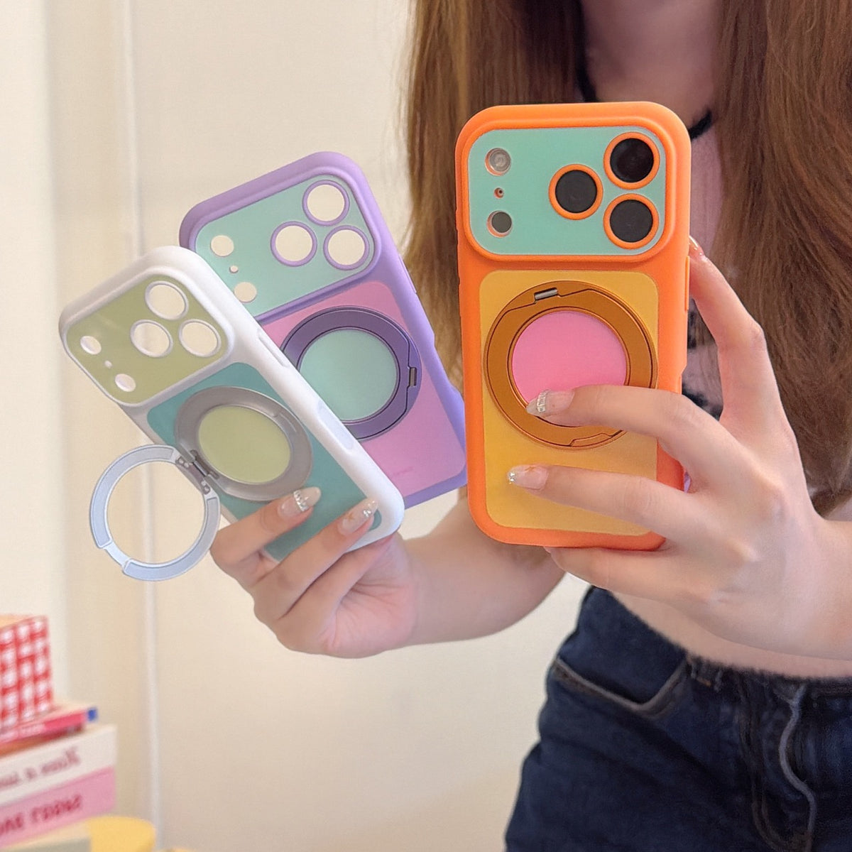 6-Color Dopamine Color-Block 360° Bubble Phone Case