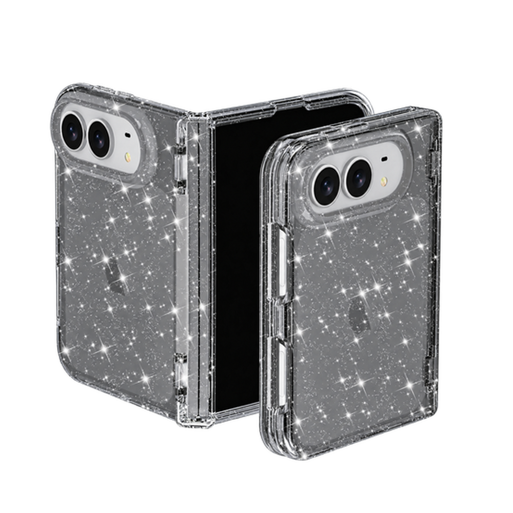 Transparent Glitter Foldable Case for iPhone Duo – 10 Styles