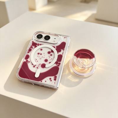 Magnetic Cherry Red Splash Case for iPhone Duo