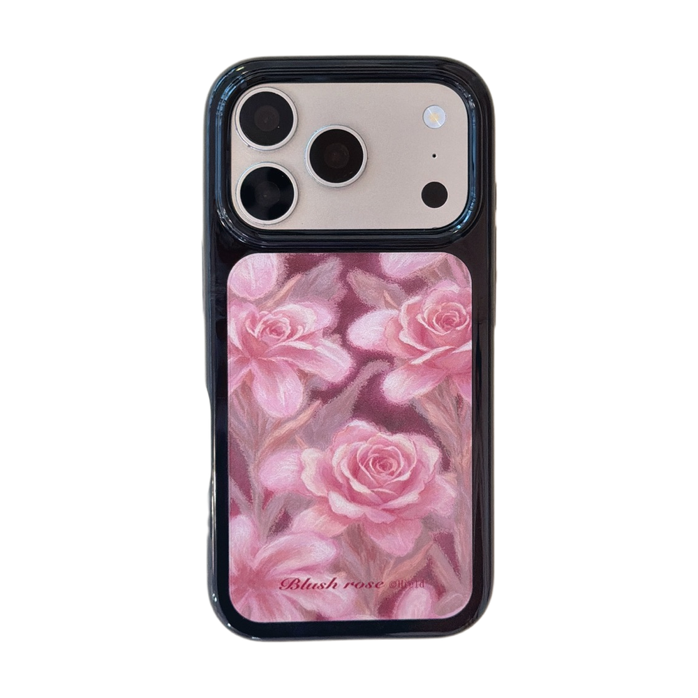Vintage Oil Painting Burgundy Rose Round-Edge Space Case Series
