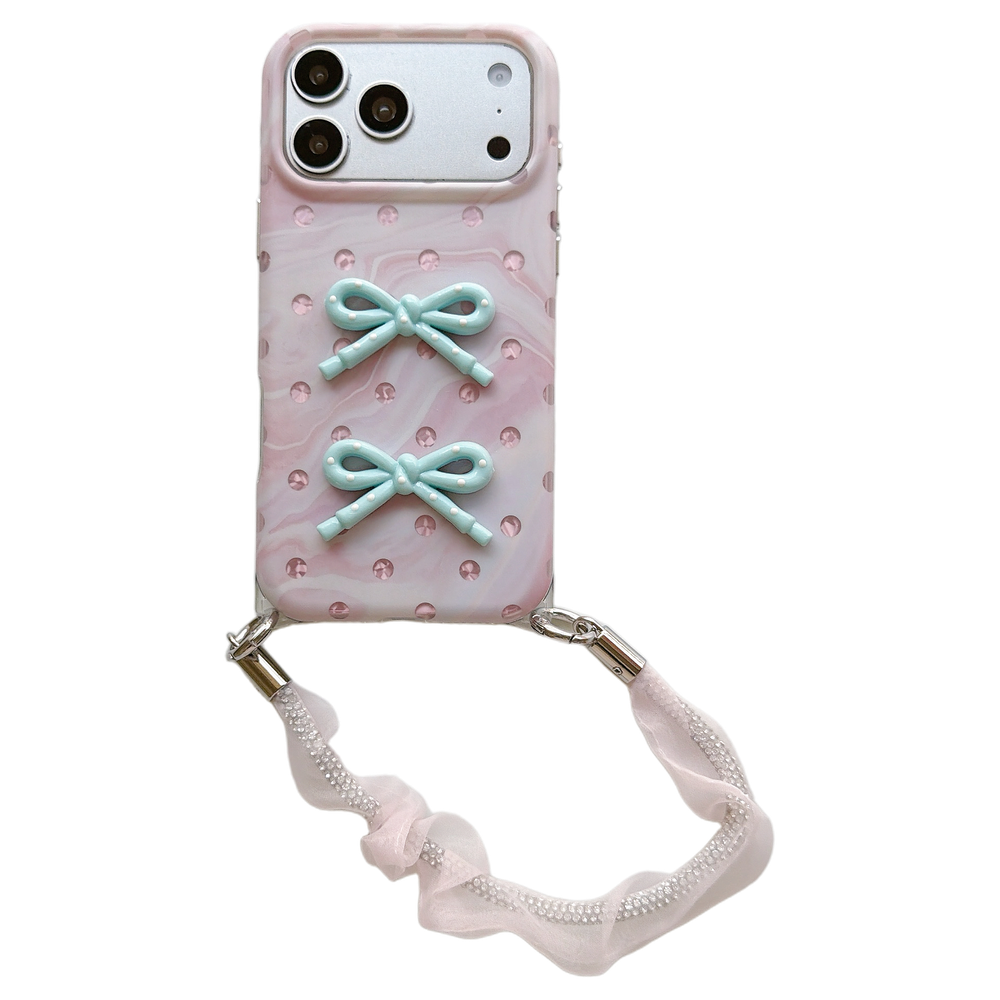 3D Bow Phone Case with Wrist Strap