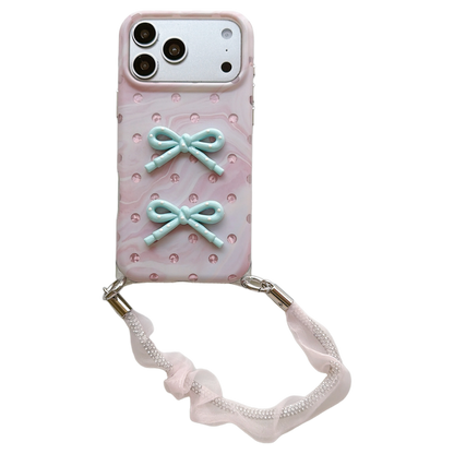 3D Bow Phone Case with Wrist Strap