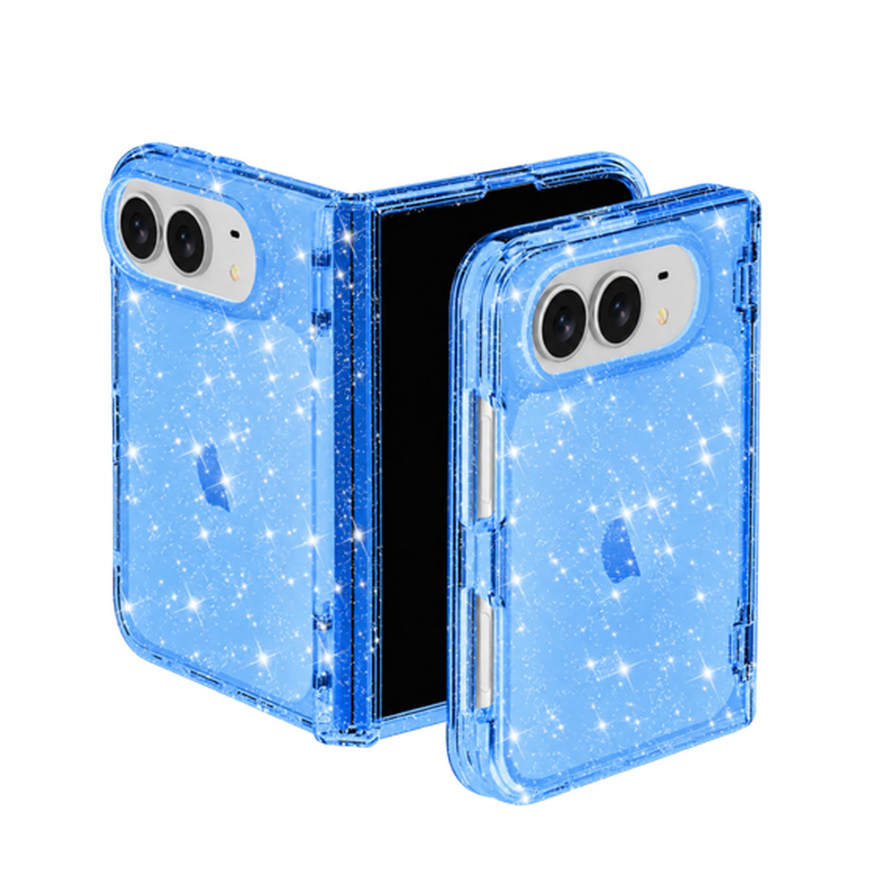 Transparent Glitter Foldable Case for iPhone Duo – 10 Styles