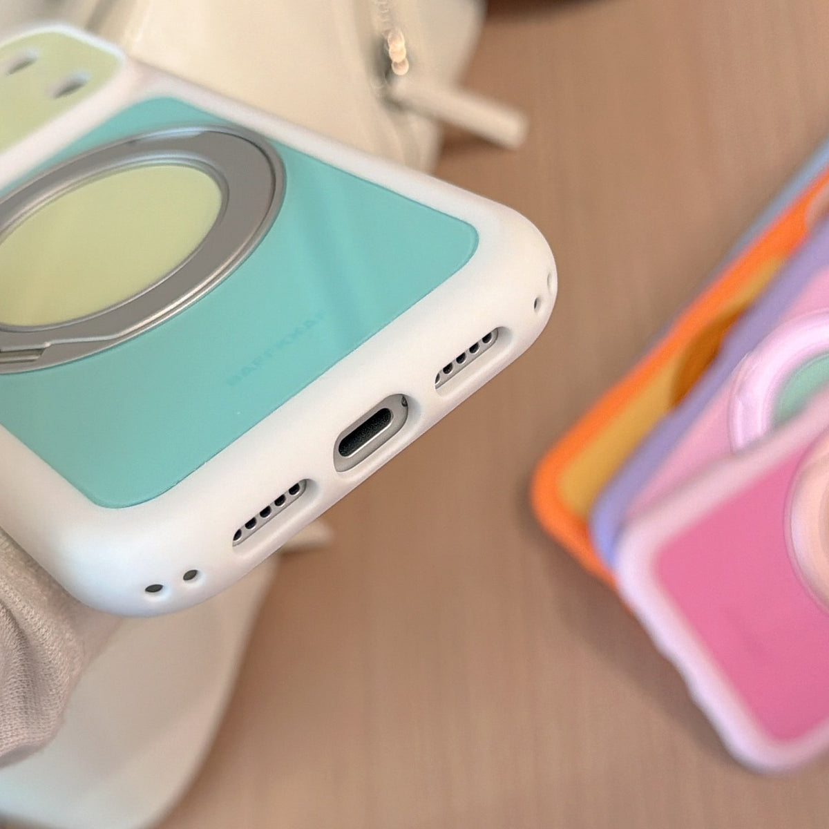 6-Color Dopamine Color-Block 360° Bubble Phone Case
