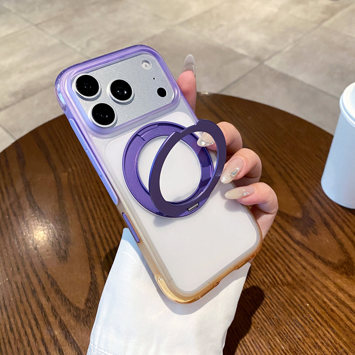 Four-Color Gradient Air-Cushion Ring Stand Case