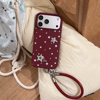 Burgundy Bow & Star Phone Case