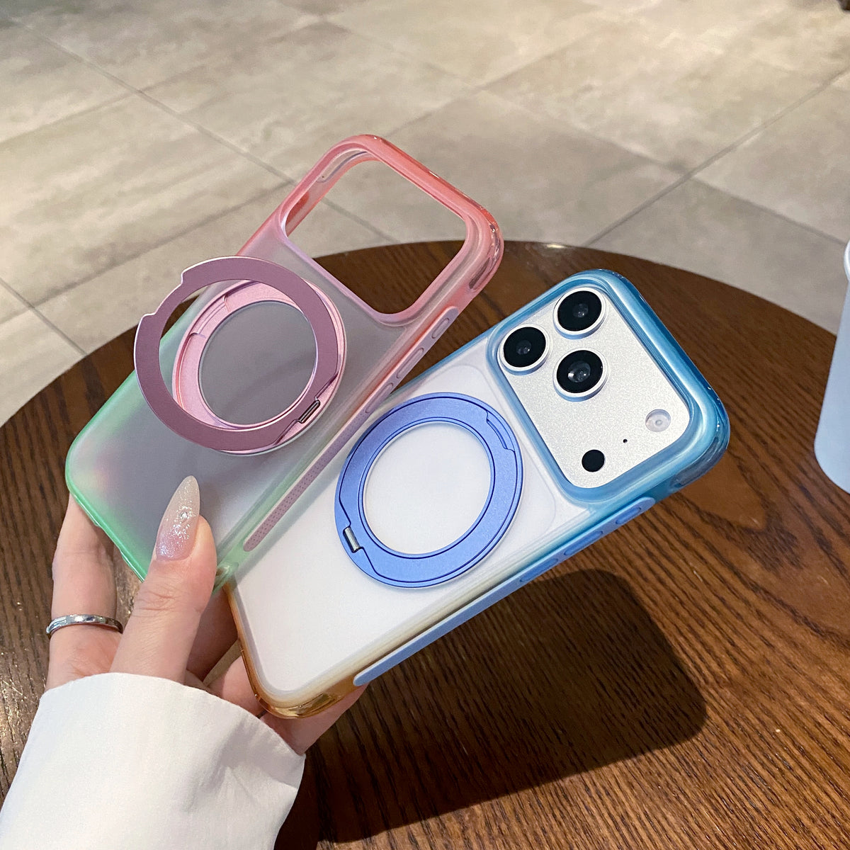 Four-Color Gradient Air-Cushion Ring Stand Case