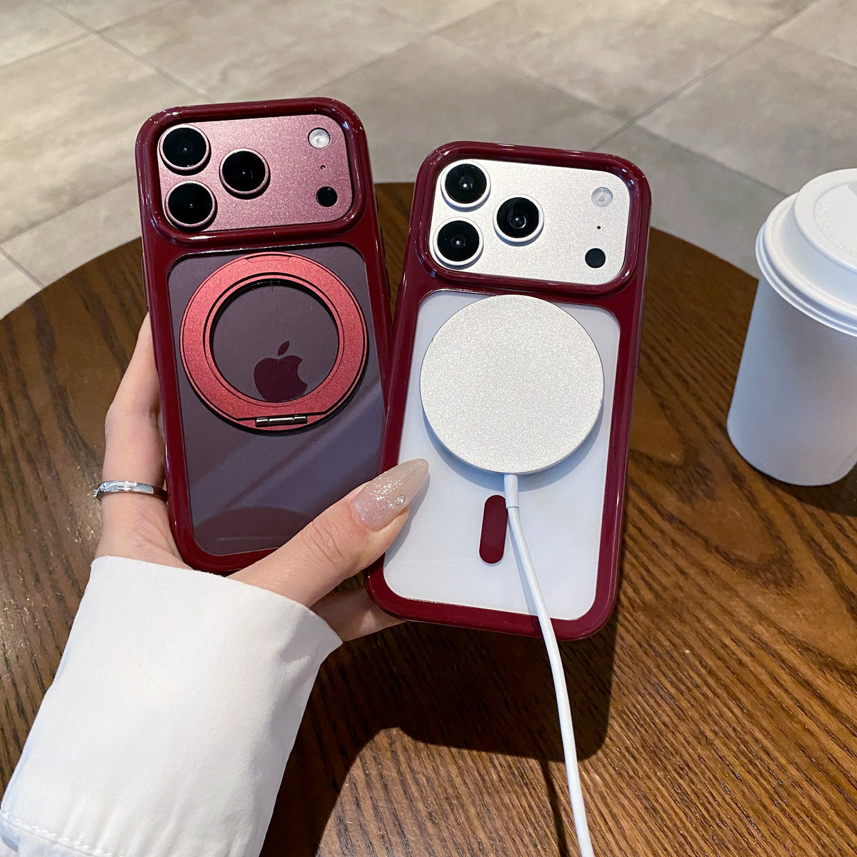 Burgundy Round-Edge Space Case