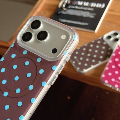 Autumn Polka Dot Magnetic Ring Phone Case – Double-Sided IMD & 360° Air-Cushion Edges (3 Colors)