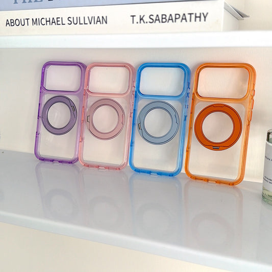 360° Rotating Ring Stand Transparent Acrylic Jelly Case