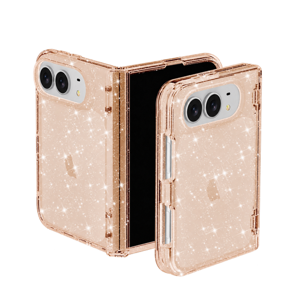 Transparent Glitter Foldable Case for iPhone Duo – 10 Styles