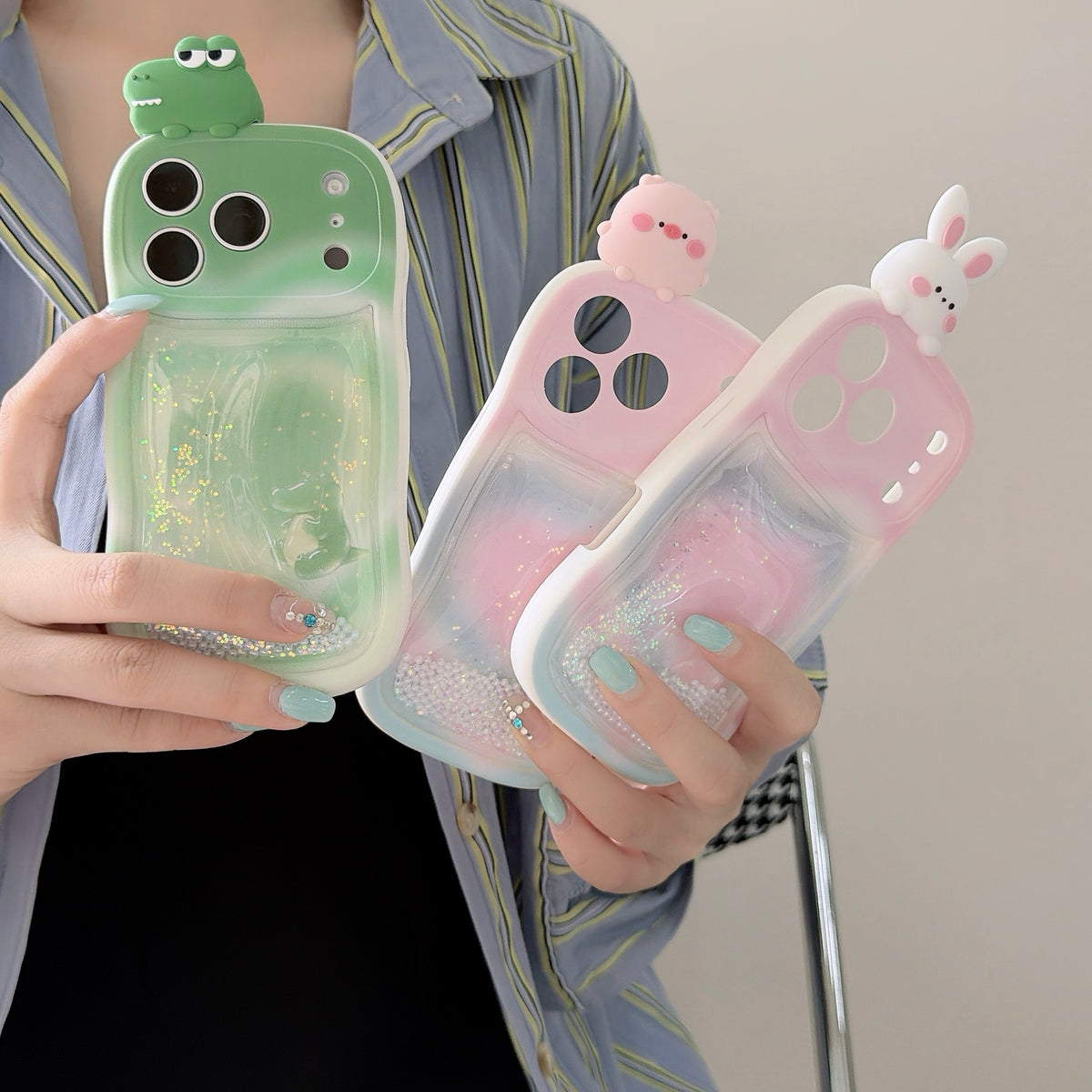 Squishy Liquid Glitter Animal Phone Case – 7 3D Character Styles