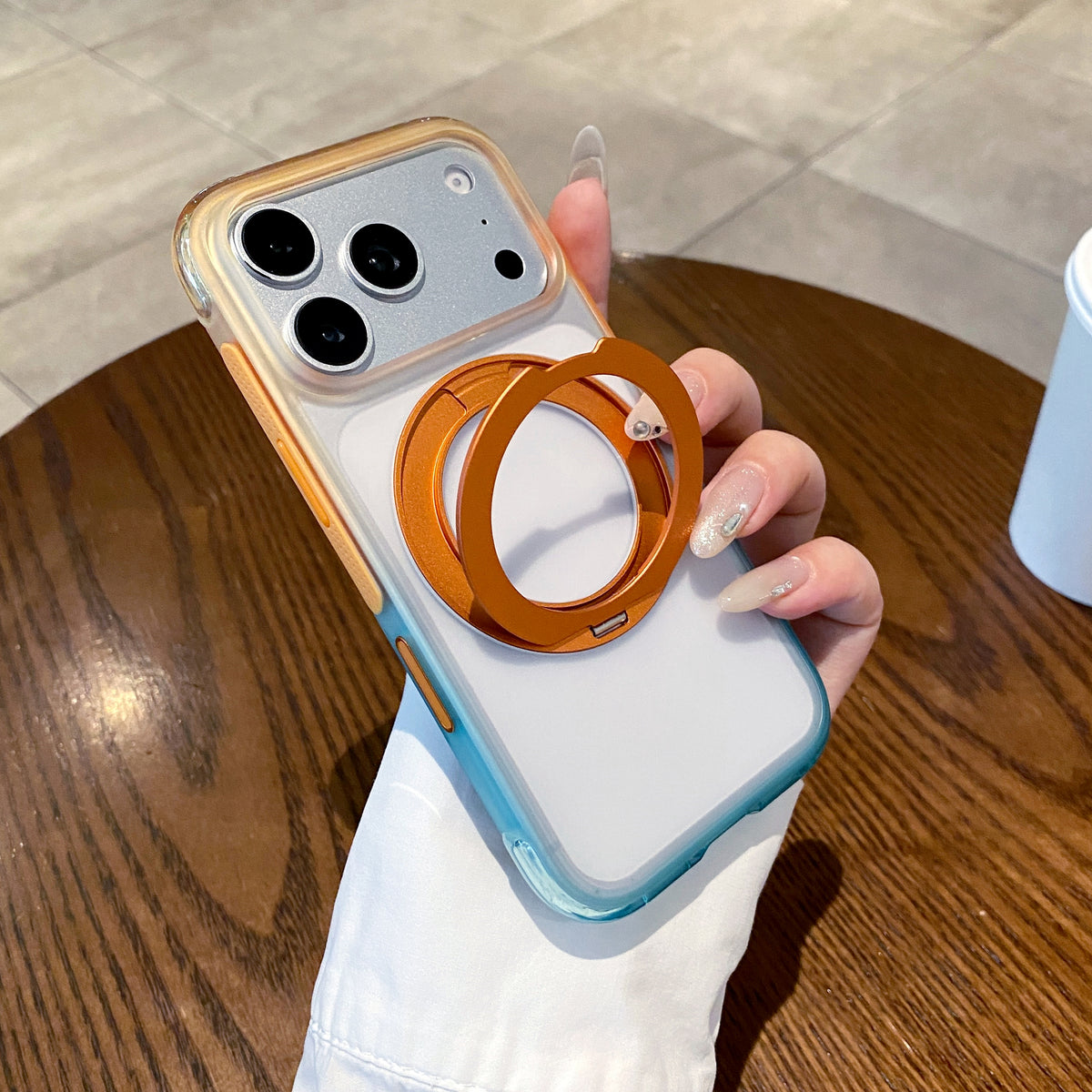 Four-Color Gradient Air-Cushion Ring Stand Case