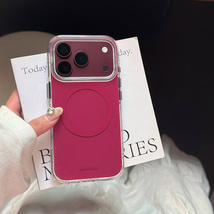 Minimalist Solid-Color Magnetic Ring Phone Case – Double-Sided IMD & 360° Air-Cushion Edges (5 Colors)