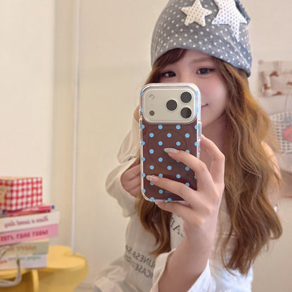 Autumn Polka Dot Magnetic Ring Phone Case – Double-Sided IMD & 360° Air-Cushion Edges (3 Colors)