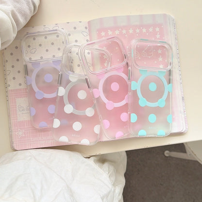 Macaron Four-Color Polka-Dot Magnetic Rounded-Edge Air-Cushion Double-Sided IMD Case