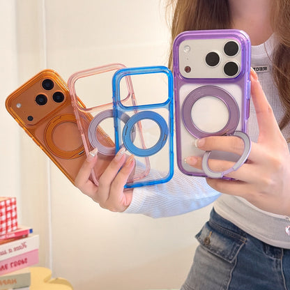 360° Rotating Ring Stand Transparent Acrylic Jelly Case