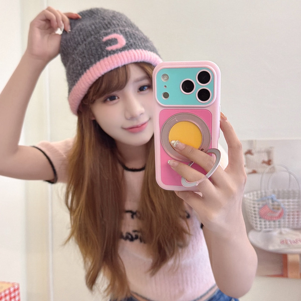 6-Color Dopamine Color-Block 360° Bubble Phone Case