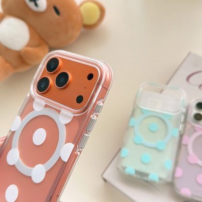 Macaron Four-Color Polka-Dot Magnetic Rounded-Edge Air-Cushion Double-Sided IMD Case