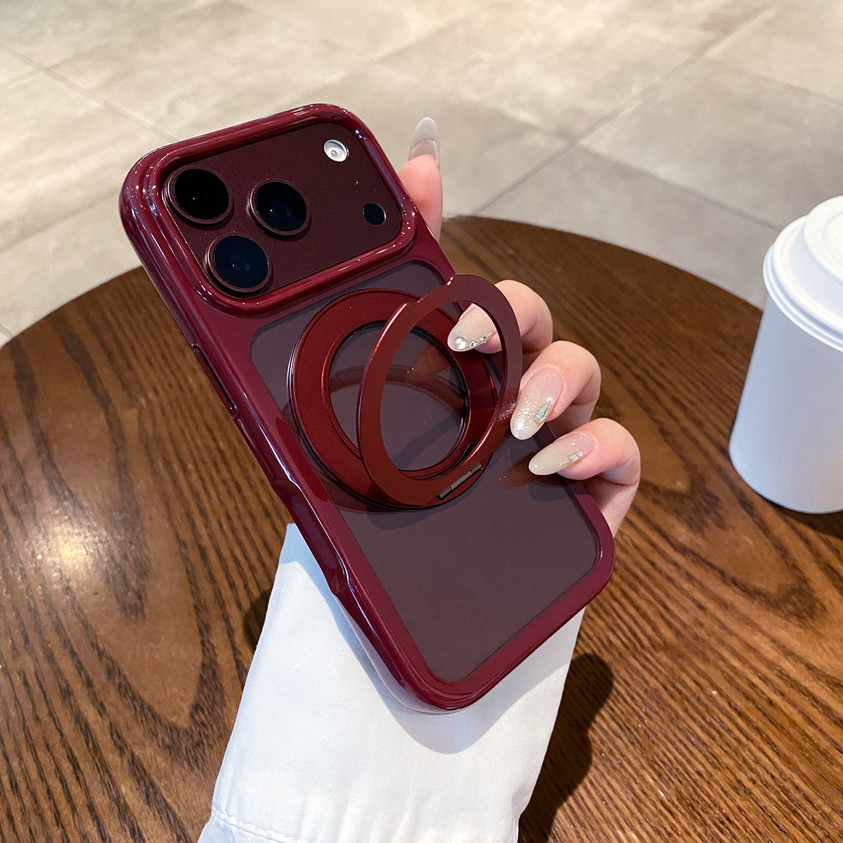 Burgundy Round-Edge Space Case