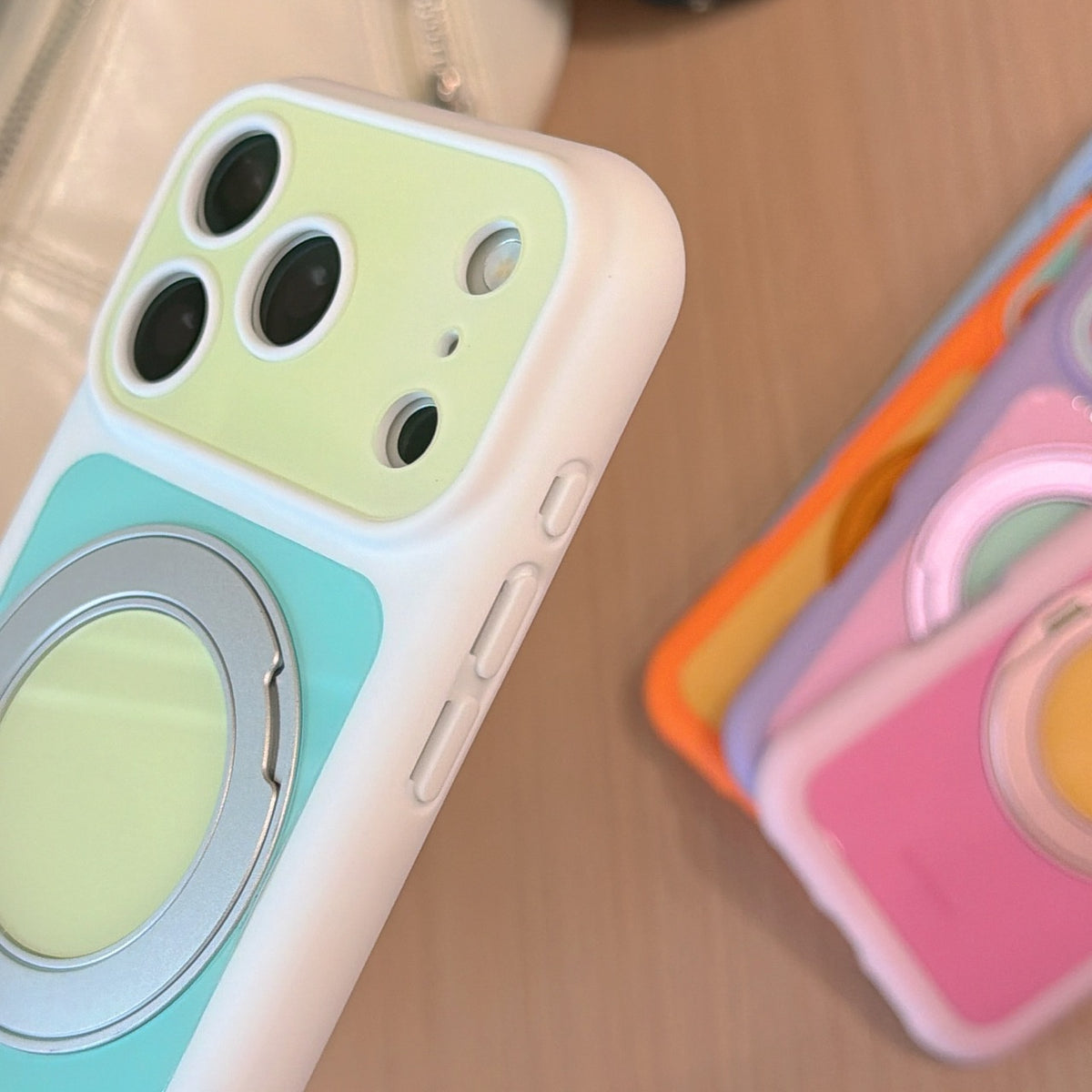 6-Color Dopamine Color-Block 360° Bubble Phone Case