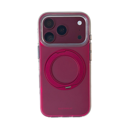 Matte Gradient 360° Ring Stand Double-Sided IMD Phone Case – Cherry Red & Caramel Brown