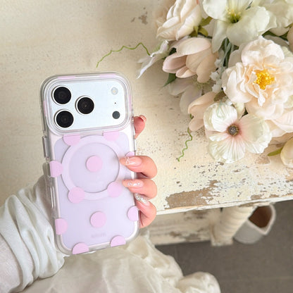 Macaron Four-Color Polka-Dot Magnetic Rounded-Edge Air-Cushion Double-Sided IMD Case