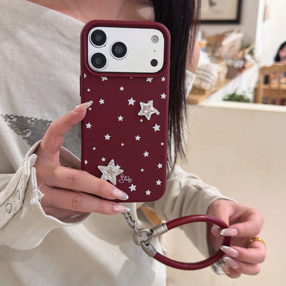 Burgundy Bow & Star Phone Case