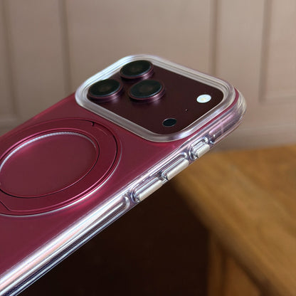 Matte Gradient 360° Ring Stand Double-Sided IMD Phone Case – Cherry Red & Caramel Brown