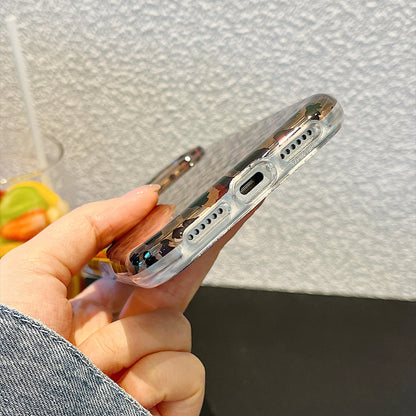 IMD Leopard Print Holographic Phone Case with Wrist Strap