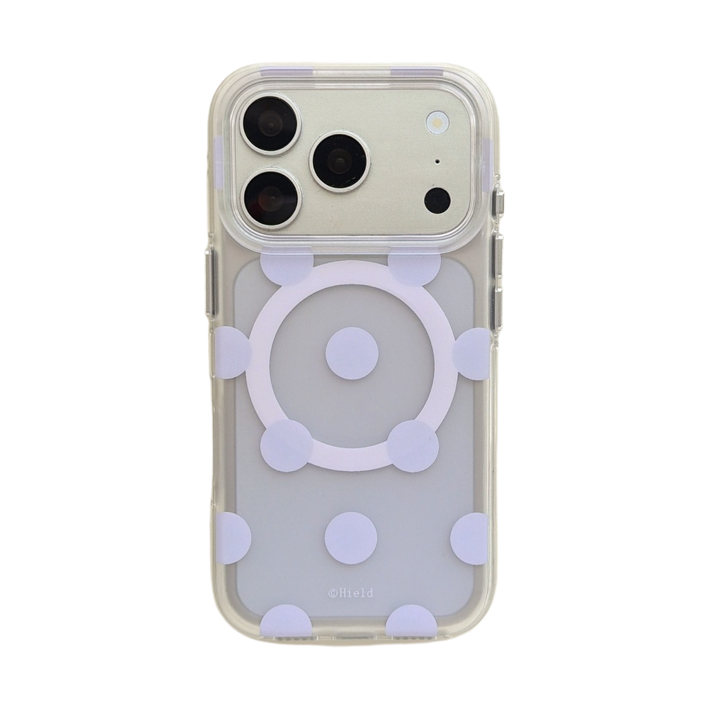 Macaron Four-Color Polka-Dot Magnetic Rounded-Edge Air-Cushion Double-Sided IMD Case