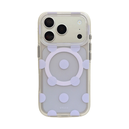 Macaron Four-Color Polka-Dot Magnetic Rounded-Edge Air-Cushion Double-Sided IMD Case