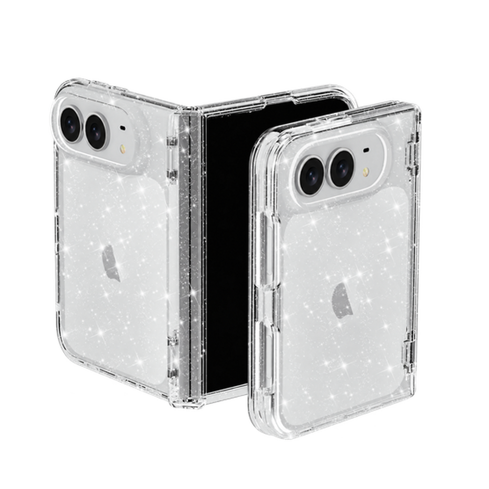 Transparent Glitter Foldable Case for iPhone Duo – 10 Styles