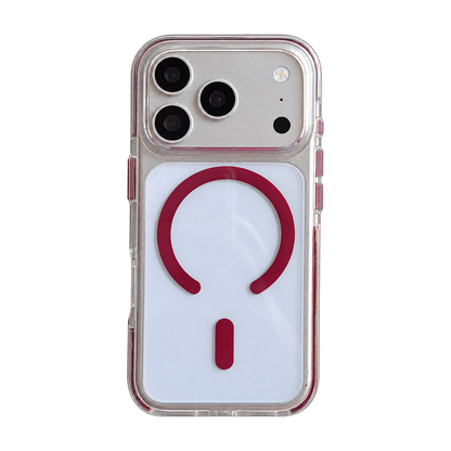 Clear Case with Cherry-Red Hinged Ring Detail – 11 iPhone Models