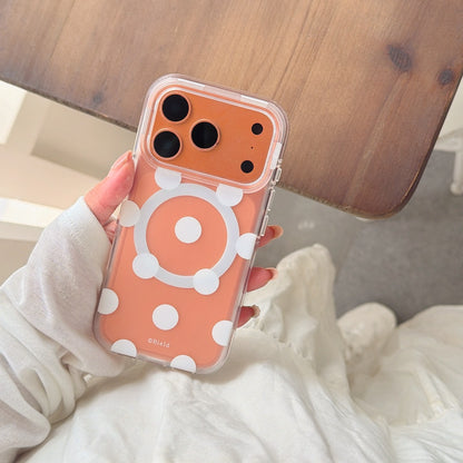 Macaron Four-Color Polka-Dot Magnetic Rounded-Edge Air-Cushion Double-Sided IMD Case