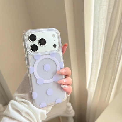 Macaron Four-Color Polka-Dot Magnetic Rounded-Edge Air-Cushion Double-Sided IMD Case