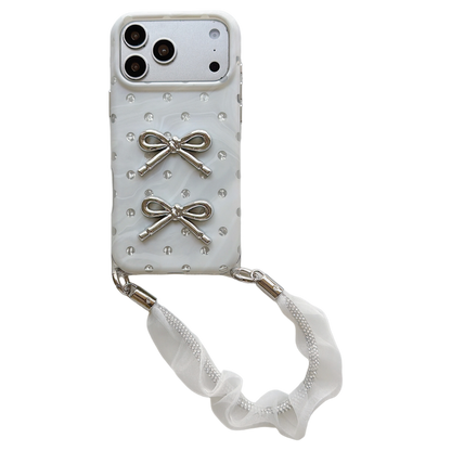 3D Bow Phone Case with Wrist Strap