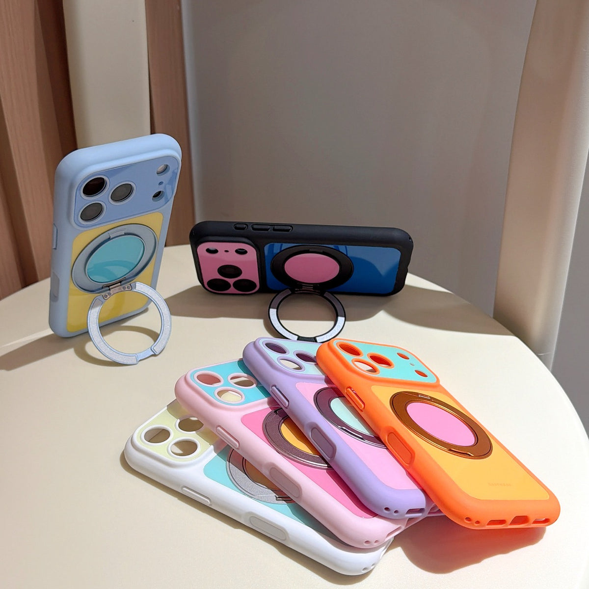 6-Color Dopamine Color-Block 360° Bubble Phone Case