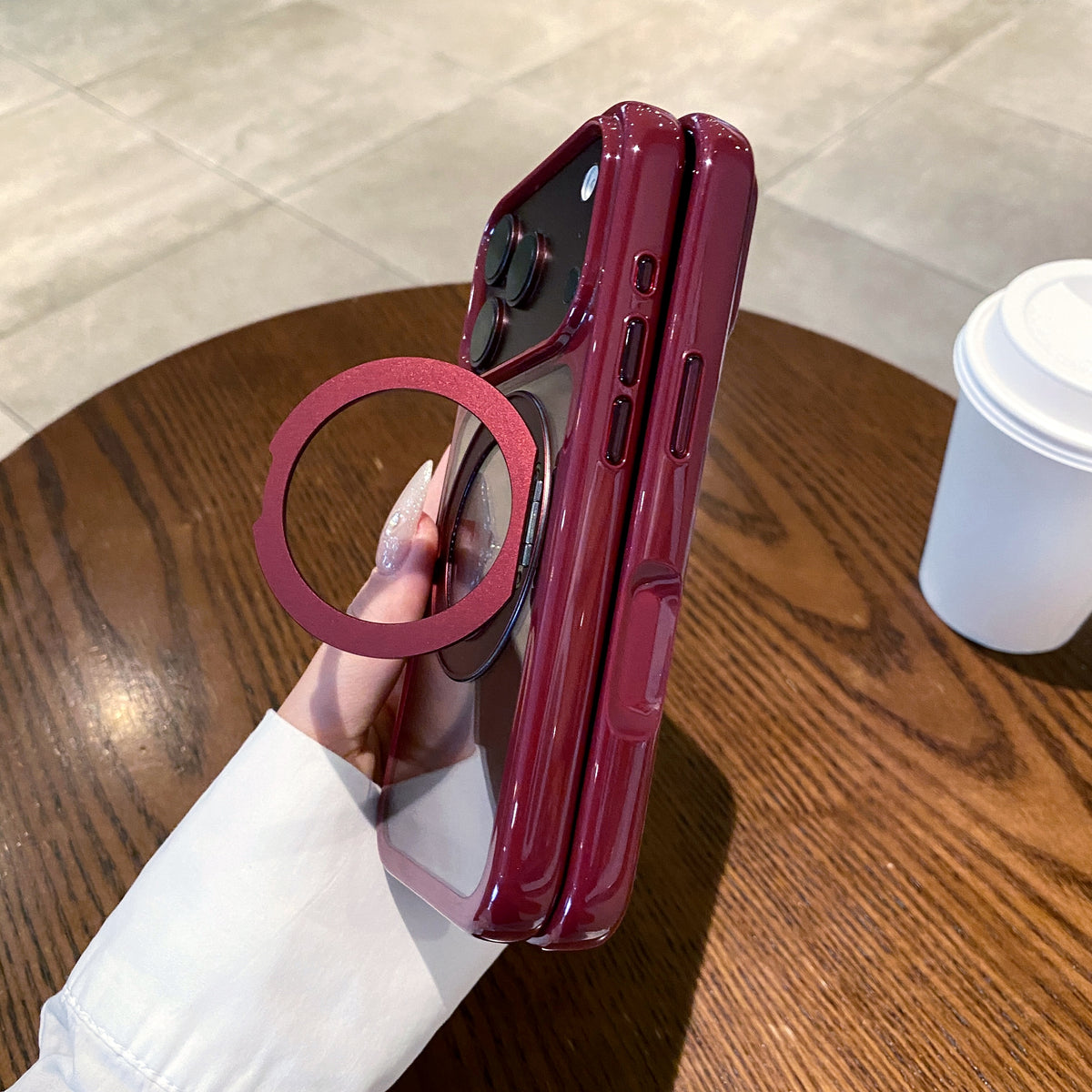 Burgundy Round-Edge Space Case