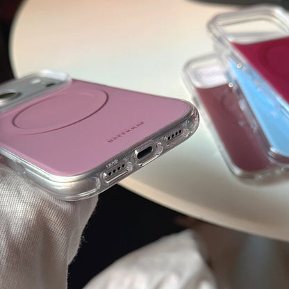 Minimalist Solid-Color Magnetic Ring Phone Case – Double-Sided IMD & 360° Air-Cushion Edges (5 Colors)