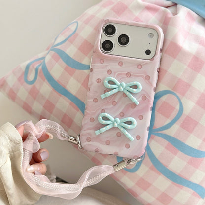 3D Bow Phone Case with Wrist Strap
