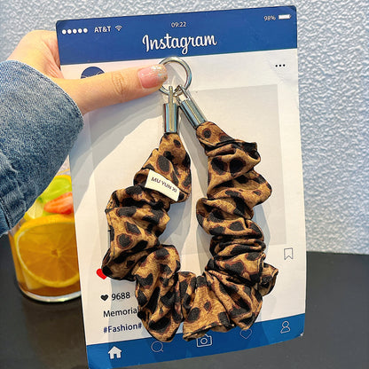 IMD Leopard Print Holographic Phone Case with Wrist Strap