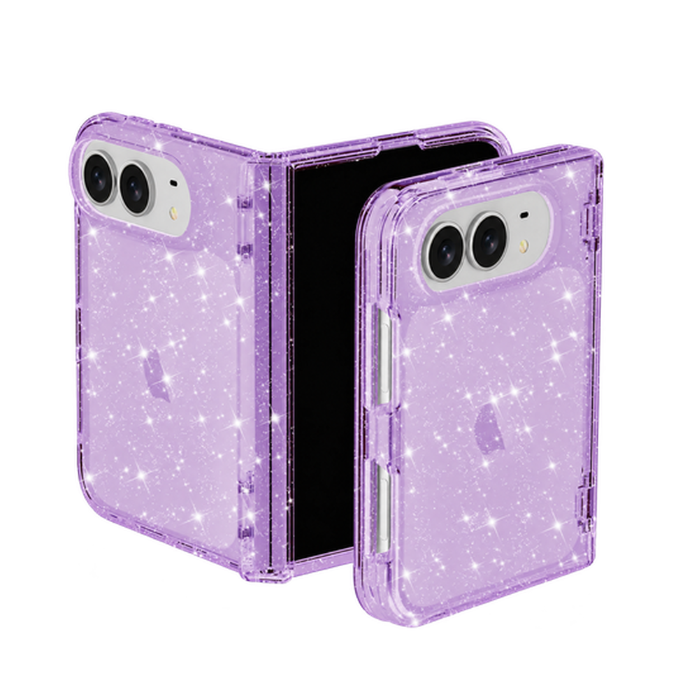 Transparent Glitter Foldable Case for iPhone Duo – 10 Styles