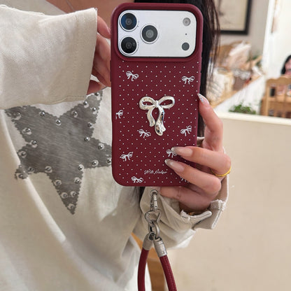 Burgundy Bow & Star Phone Case