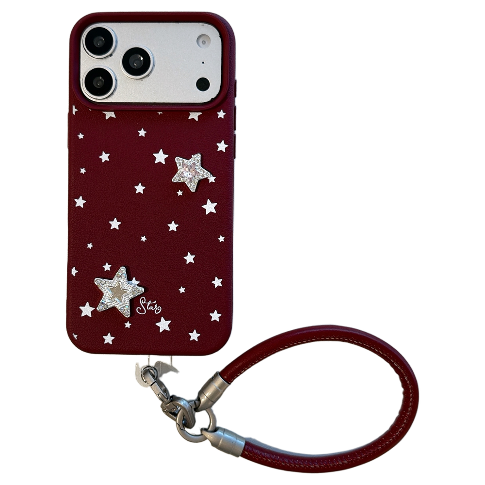 Burgundy Bow & Star Phone Case