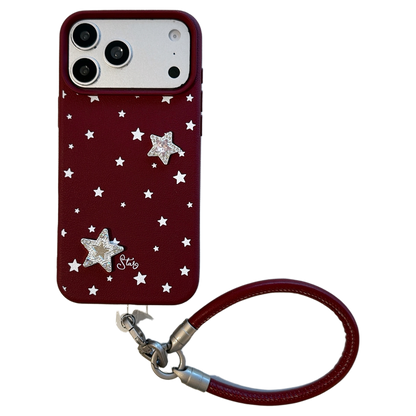Burgundy Bow & Star Phone Case