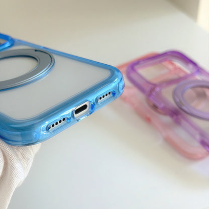 360° Rotating Ring Stand Transparent Acrylic Jelly Case