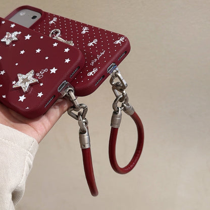 Burgundy Bow & Star Phone Case