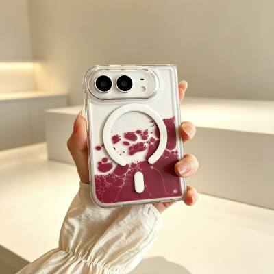 Magnetic Cherry Red Splash Case for iPhone Duo