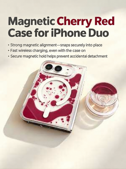 Magnetic Cherry Red Splash Case for iPhone Duo